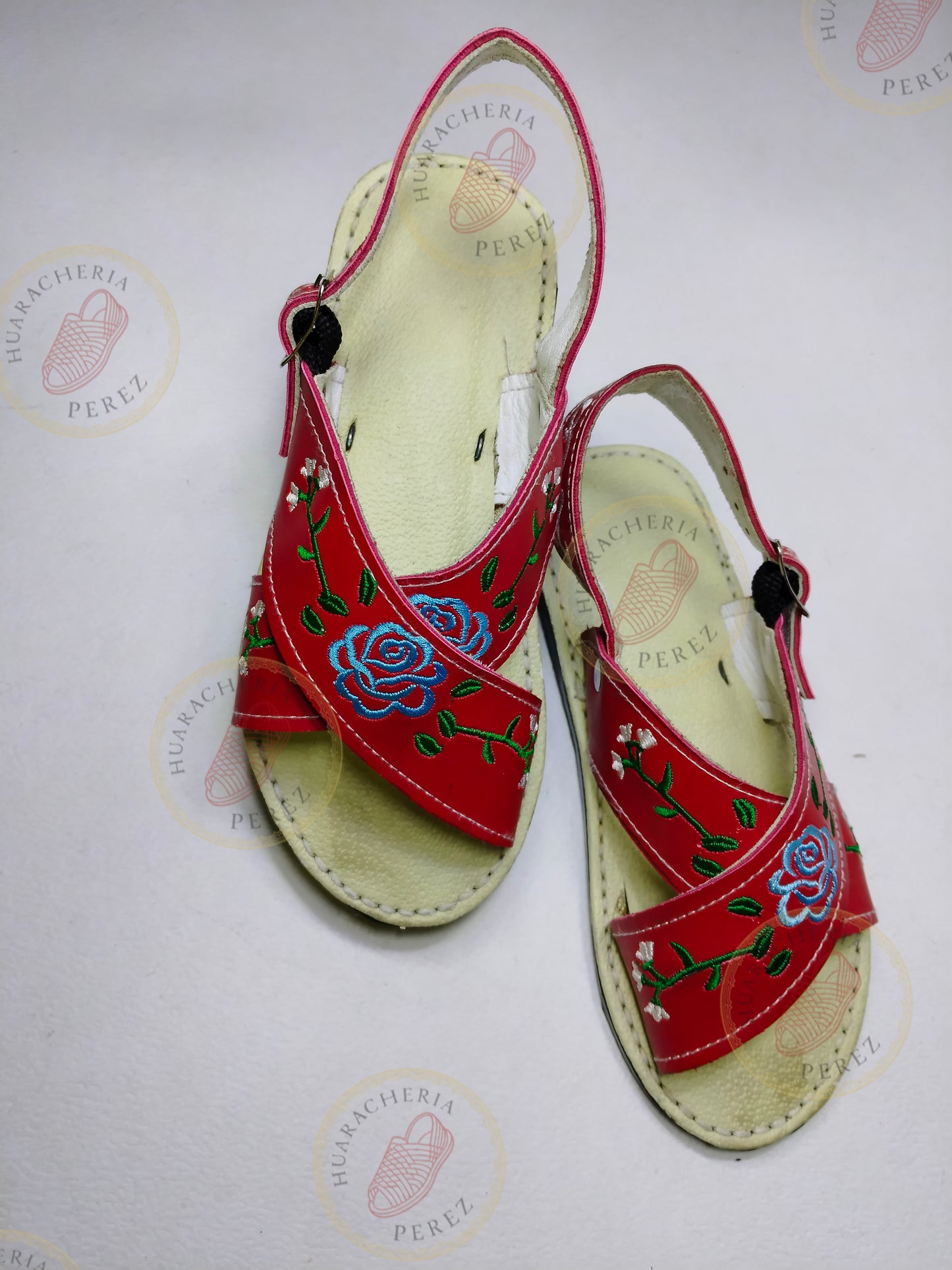 Women’s Crossed Embroidered Huarache – Handmade Leather