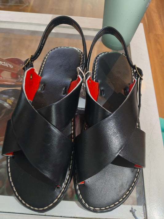 Handcrafted Leather Huarache – Crossed Elegance (Unisex)