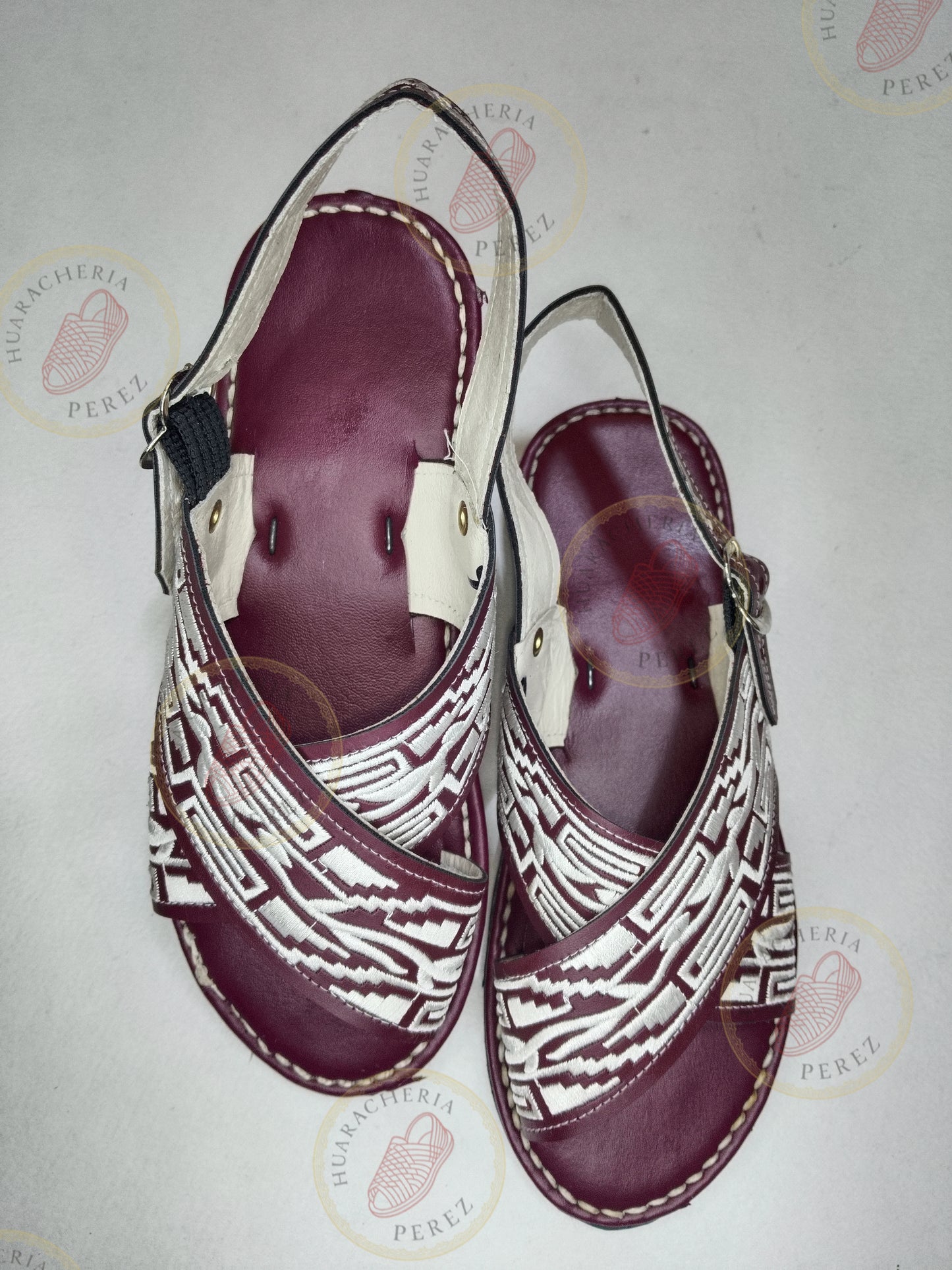 Handmade Crossed Huarache with Greca Embroidery – Heritage Design