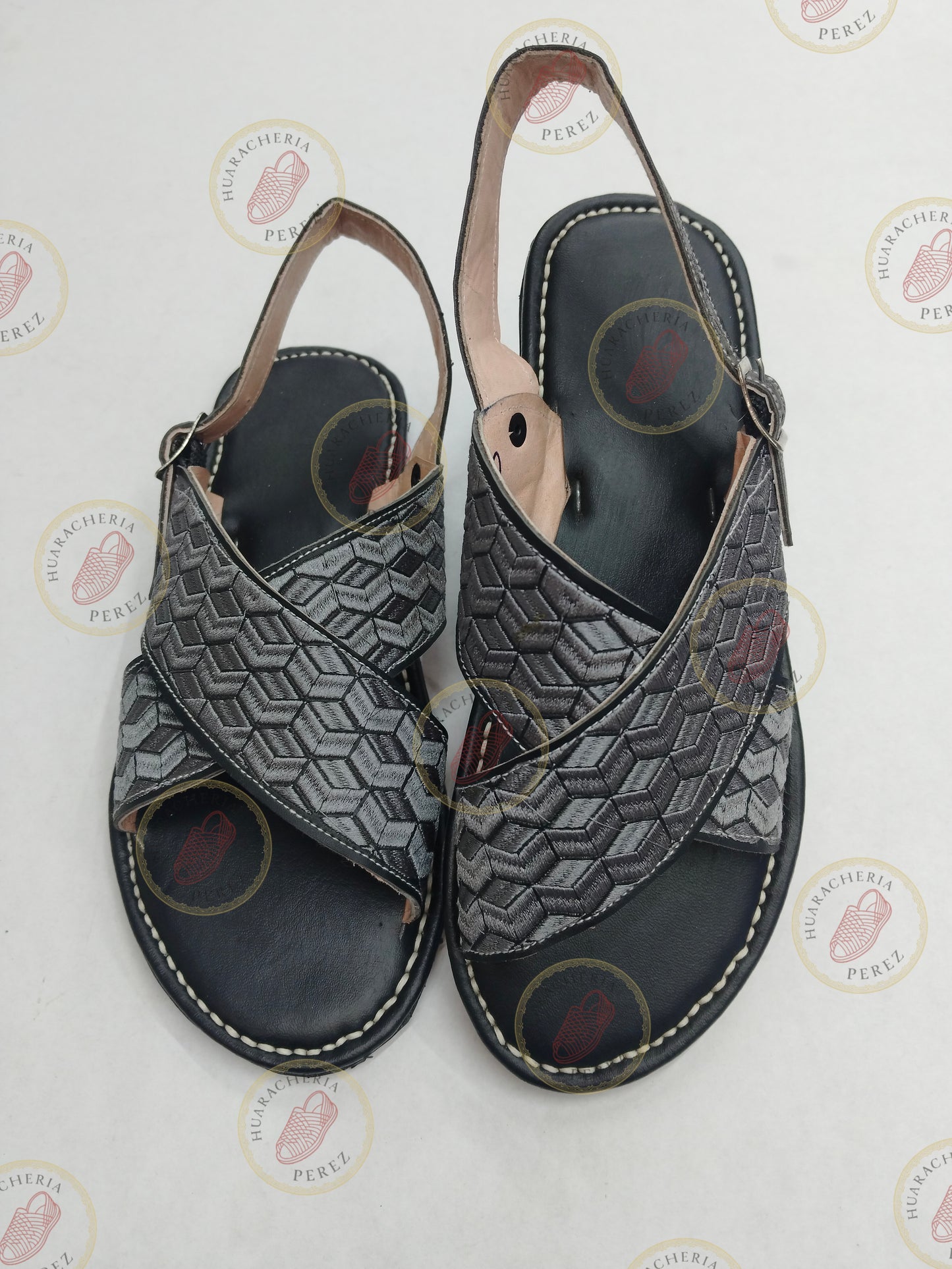 Handmade Crossed Huarache with Greca Embroidery – Heritage Design