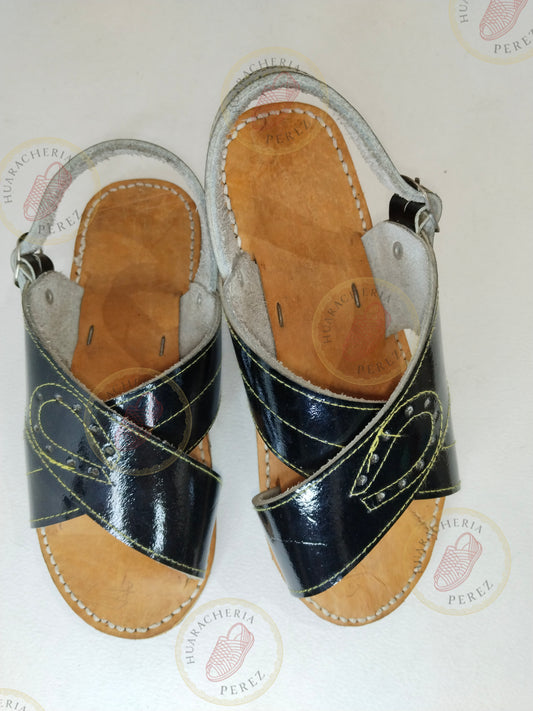 Crossed Herradura Huarache – Suede Leather, Flat Sole