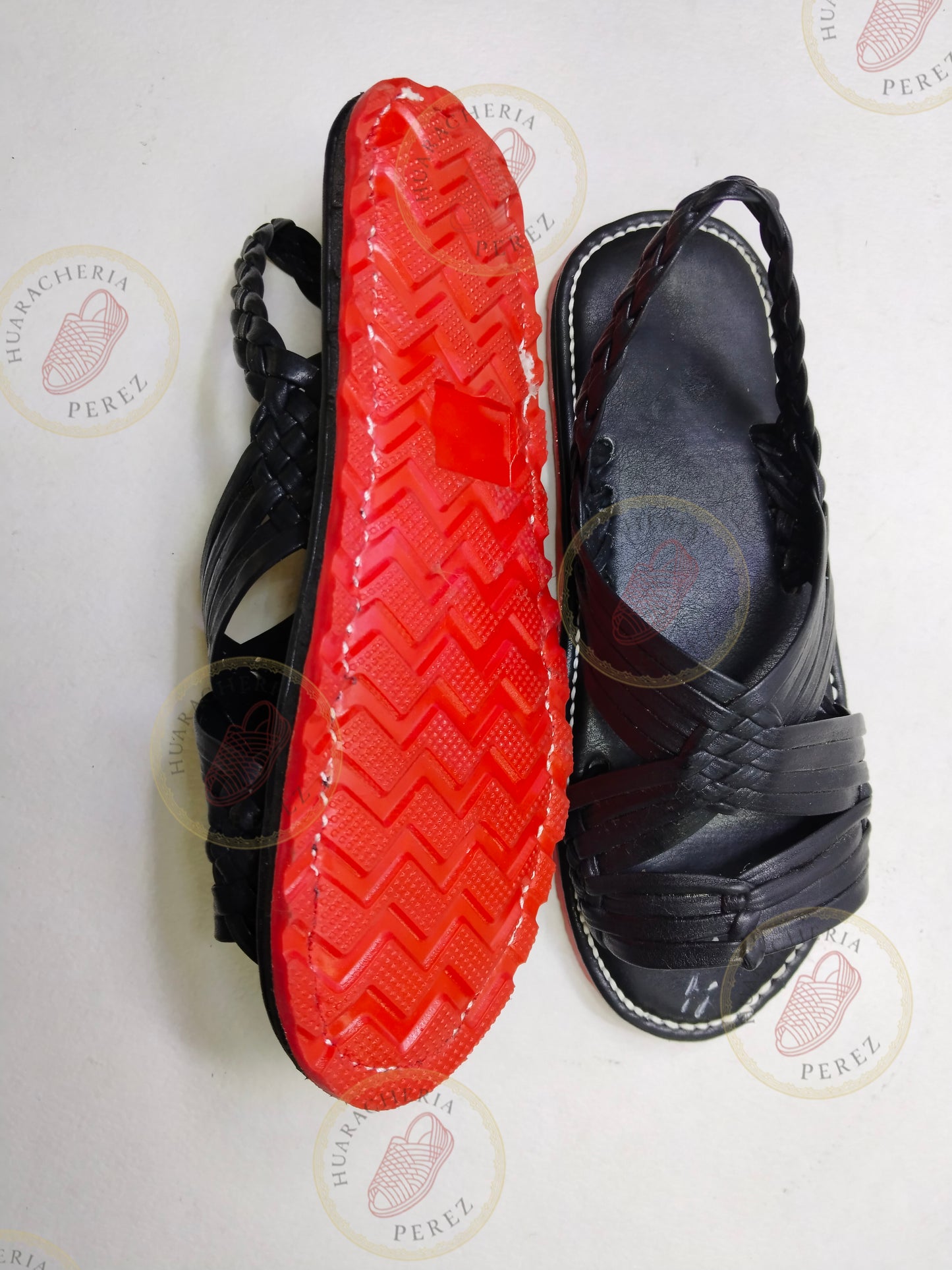 Huarache tejido a mano – Suela de cactus, base roja
