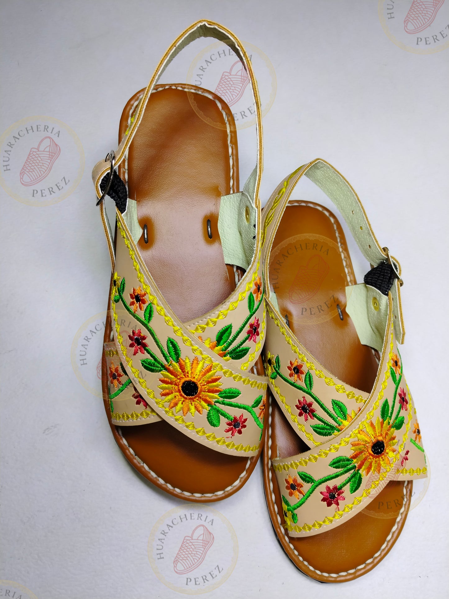 Women’s Crossed Embroidered Huarache – Handmade Leather