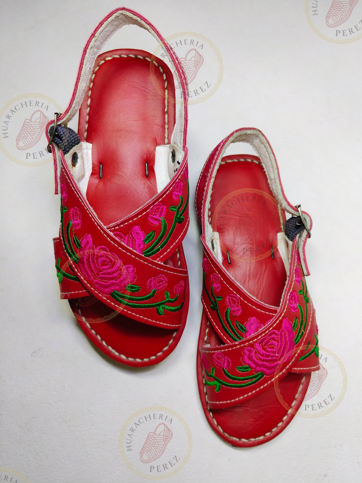 Women’s Crossed Embroidered Huarache – Handmade Leather