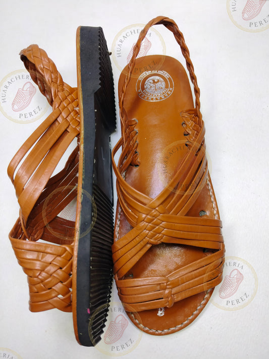 Amanecer Alto – Handwoven Baqueta Leather Huarache with Heel