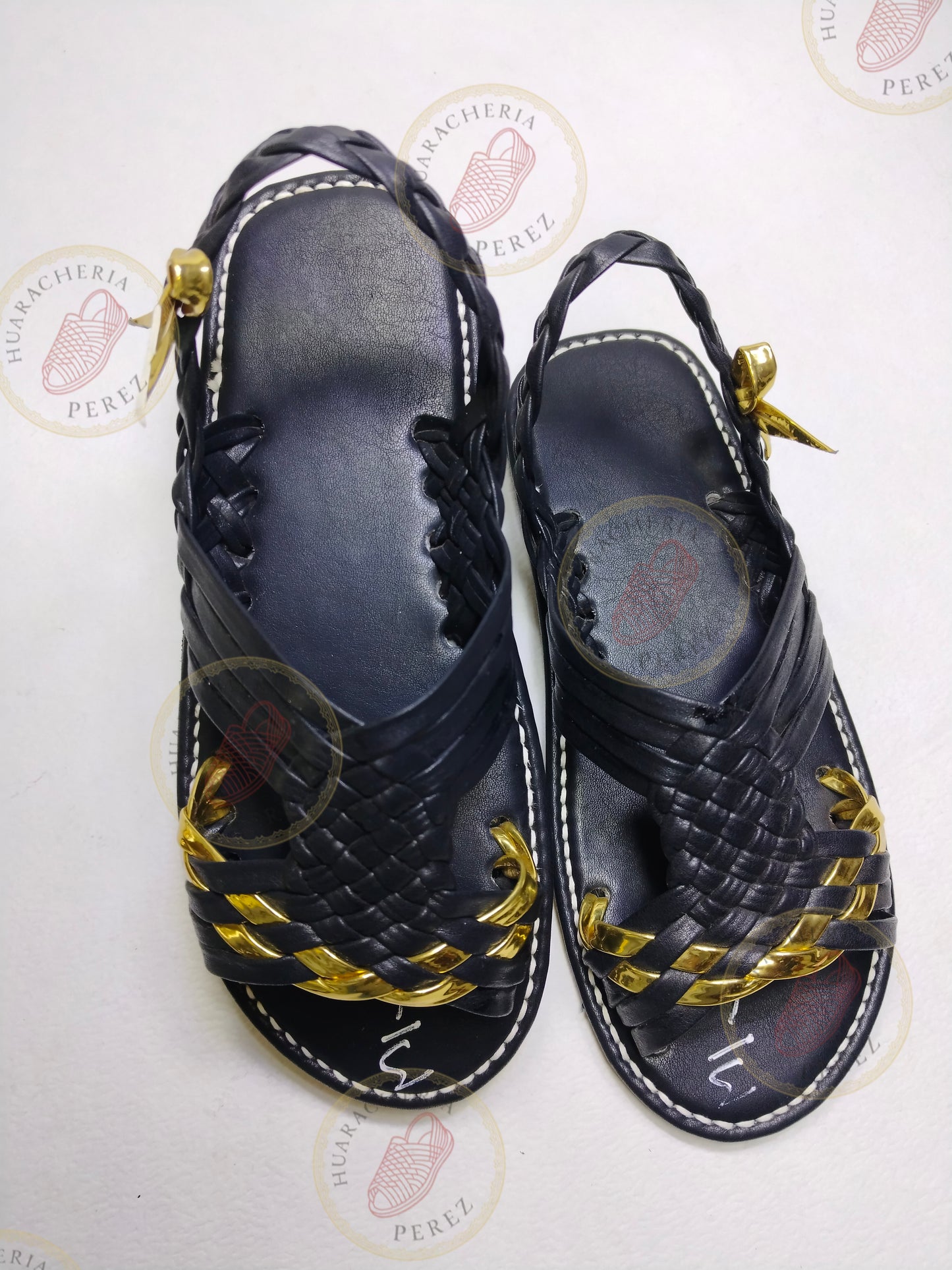 Braided Elegance – Women’s Woven Huarache with Golden Accents