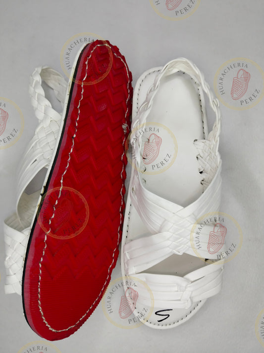 Handwoven Huarache – Cactus Sole, Red Base