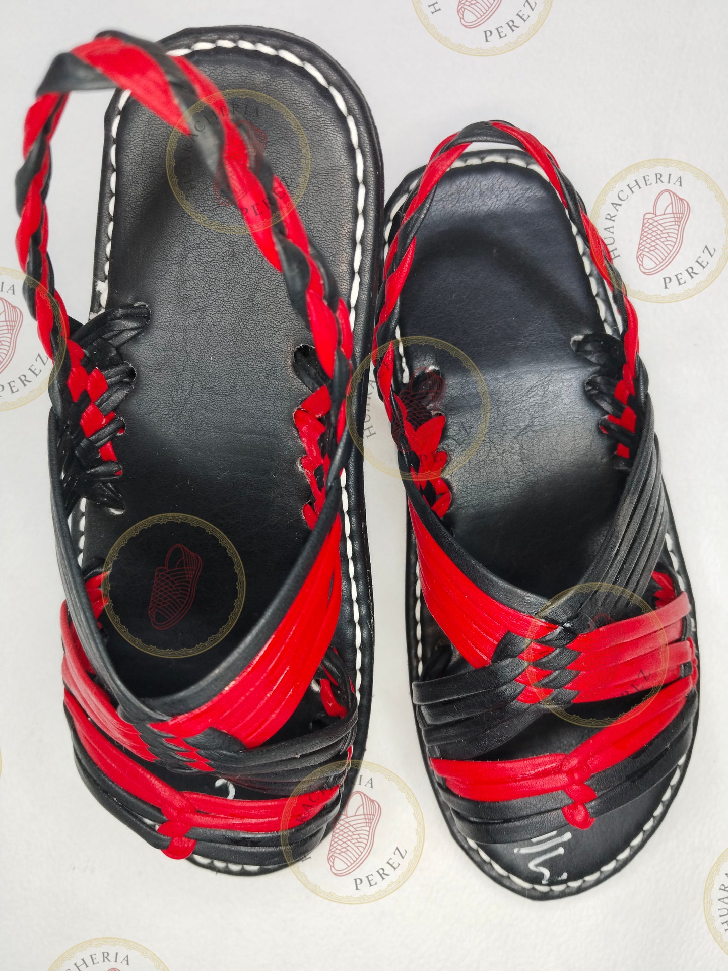 Huarache artesanal tejido a mano – Colores mixtos, suela plana