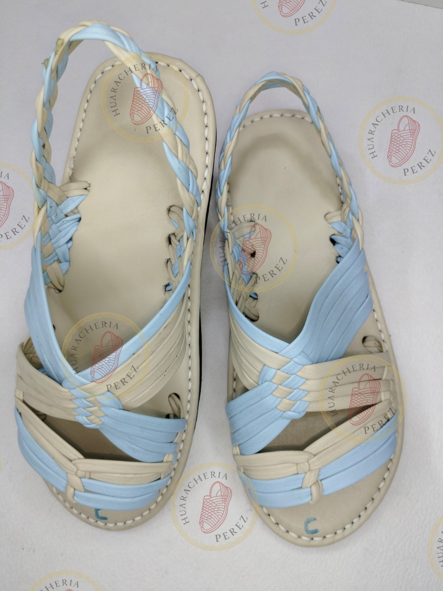 Huarache artesanal tejido a mano – Colores mixtos, suela plana