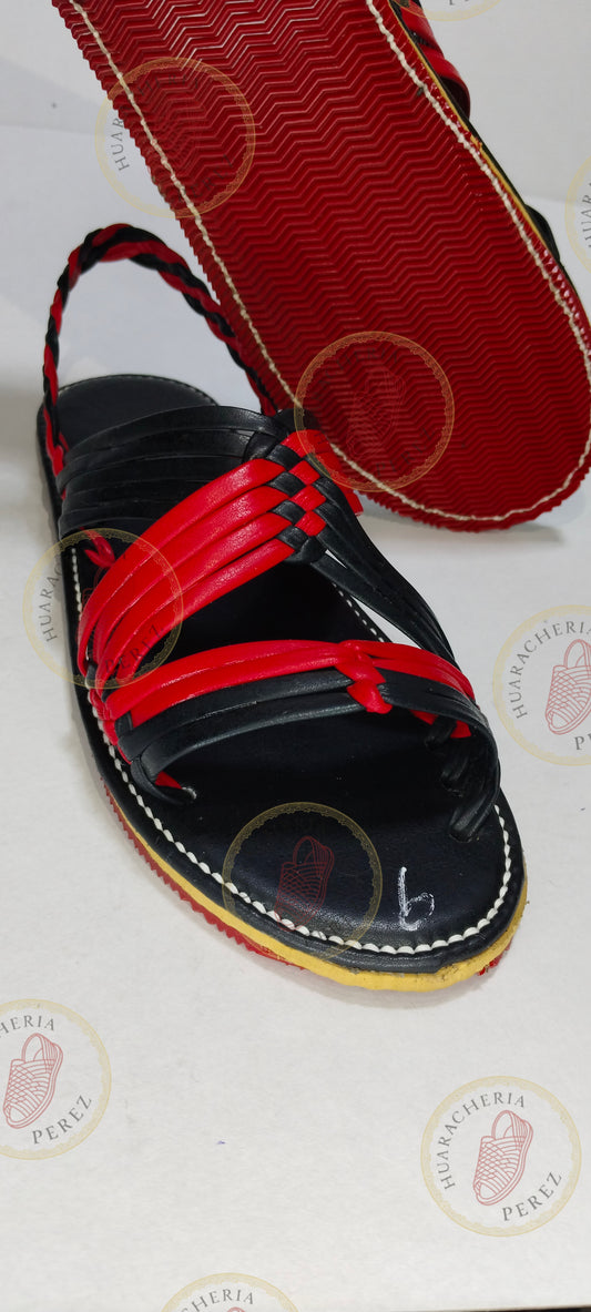 Handwoven Huarache – Cactus Sole, Red Base