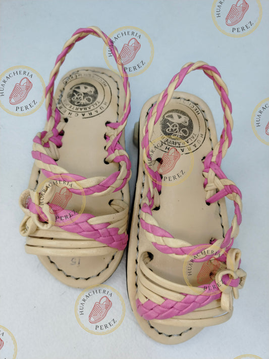 Handwoven Diadema Huarache – Pink & Natural (Kids)